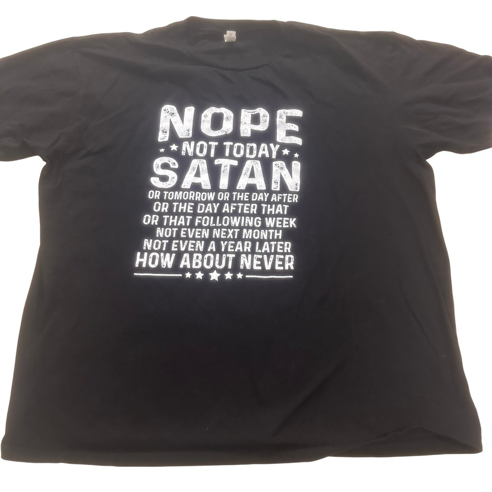 Nope Not Today Satan Shirt Zuni Sportswear Mens XL Black Funny Sarcastic Tee